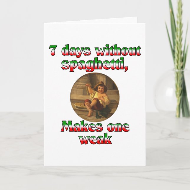 Cartes Pour Fêtes Annuelles Sept Jours Sans Spaghetti (Devant)