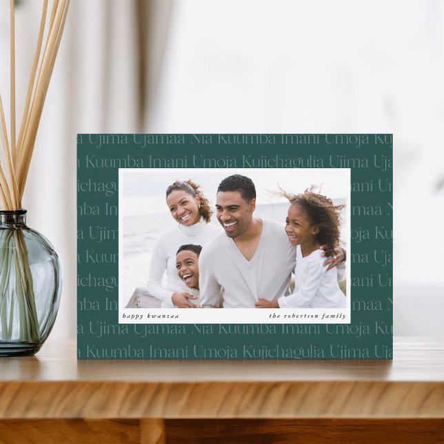 Cartes Pour Fêtes Annuelles Sept principes photo horizontale Kwanzaa (Créateur téléchargé)