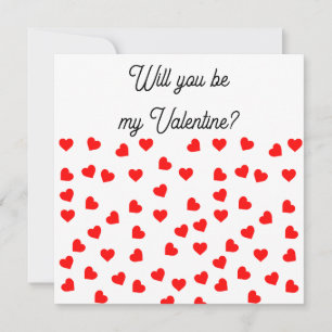 Cartes Pour Fêtes Annuelles Seras-tu mon Valentin ? Cœurs rouges ludiques 