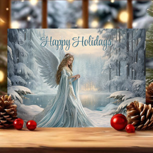 Cartes Pour Fêtes Annuelles Serene Winter Angel Noël