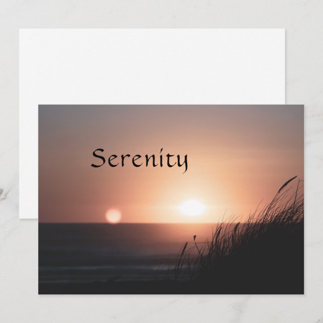 Cartes Pour Fêtes Annuelles Sérénité (Devant / Derrière)