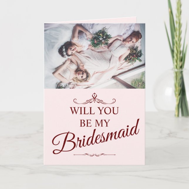 Cartes Pour Fêtes Annuelles Serez-Vous Ma Femme D'Accueil ? Trois Bridesmaitre (Devant)