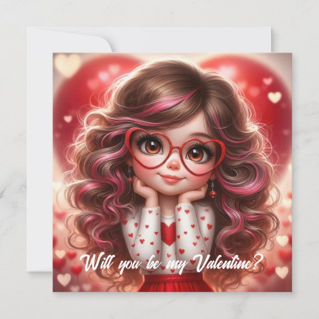 Cartes Pour Fêtes Annuelles Serez-vous ma gentille petite fille sassante Valen (Devant)