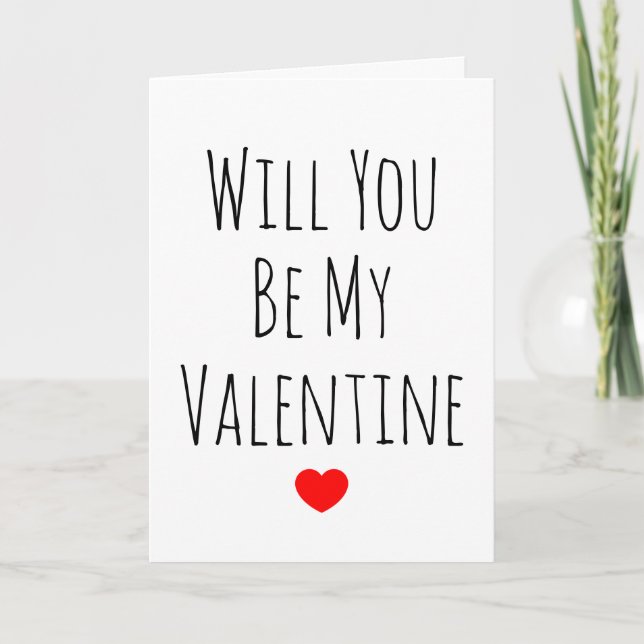 Cartes Pour Fêtes Annuelles Serez-Vous Ma Valentine Red Heart Girfriend (Devant)