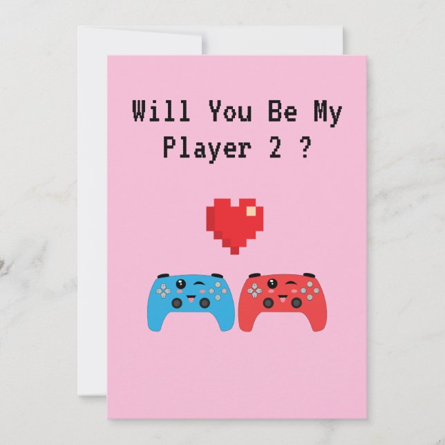 Cartes Pour Fêtes Annuelles Serez-Vous Mon Joueur 2 ? (Devant)