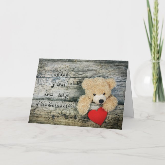 Cartes Pour Fêtes Annuelles Serez-Vous Mon Ours En Jouet Valentin ? (Devant)