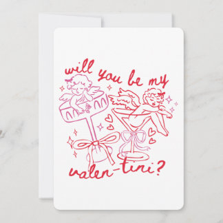 Cartes Pour Fêtes Annuelles Serez-Vous Mon Valen-Tini ? Martini Saint-Valentin