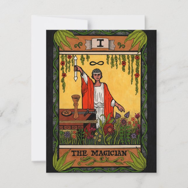 Cartes Pour Fêtes Annuelles Série Tarot - Le Magicien (Devant)