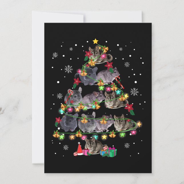 Cartes Pour Fêtes Annuelles Séries de Noël de Chinchilla, rongeurs amusants No (Devant)