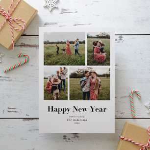 Cartes Pour Fêtes Annuelles Serif moderne photo multiple Bonne année