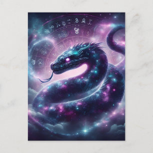 Cartes Pour Fêtes Annuelles Serpent Cosmique Zodiaque Galaxie Astrologie