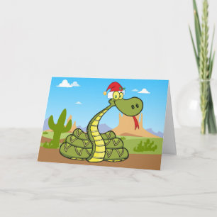 Cartes Pour Fêtes Annuelles serpent de noël à santa hat