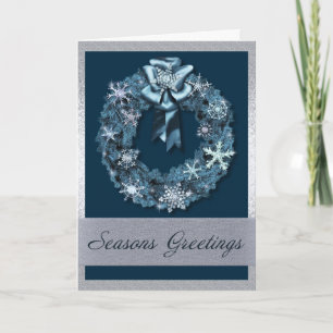 Cartes Pour Fêtes Annuelles Serre de Noël en argent et bleu