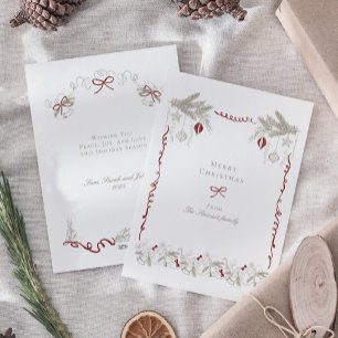 Cartes Pour Fêtes Annuelles Serre de Noël vintage main tirée