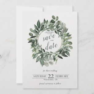 Cartes Pour Fêtes Annuelles Serre verdoyante, aquarelle feuillage été