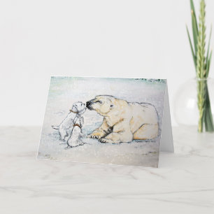 Cartes Pour Fêtes Annuelles Serties d'ours polaires