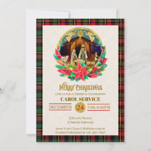 Cartes Pour Fêtes Annuelles Service de chant de Noël de l'église chrétienne re
