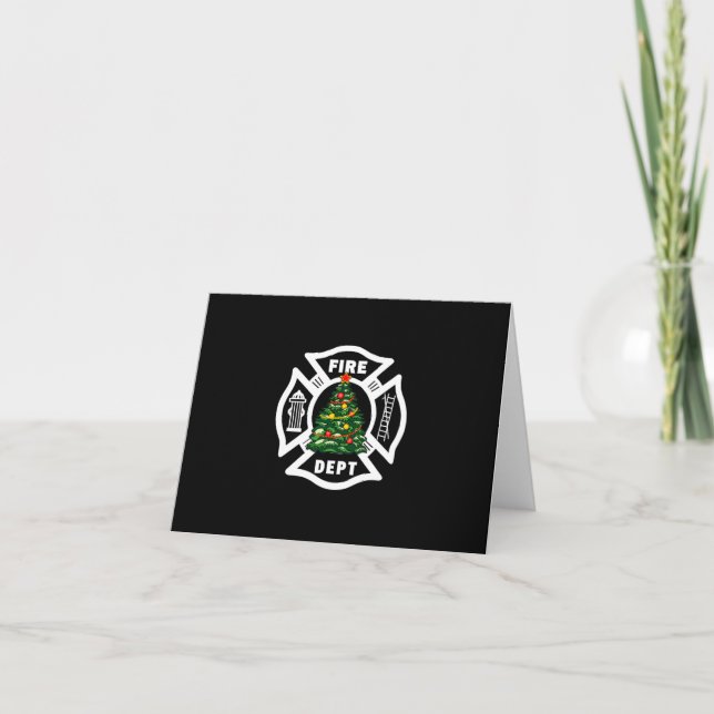 Cartes Pour Fêtes Annuelles Service d'incendie de Noël (Devant)