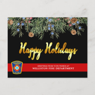 Cartes Pour Fêtes Annuelles Service d'incendie Emblem Thin Red Line Christmas