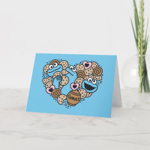 Cartes Pour Fêtes Annuelles Sésame Sésame   Biscuit Monstre Cœur Doodle