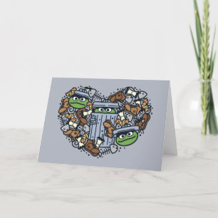Cartes Pour Fêtes Annuelles Sésame Sésame   Oscar the Grouch Doodle Heart