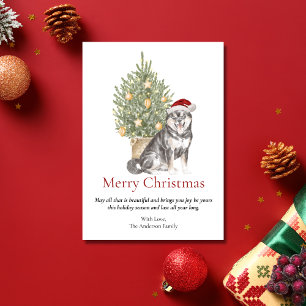Cartes Pour Fêtes Annuelles Sesame Shiba Inu et Christmas Tree Pet Dog