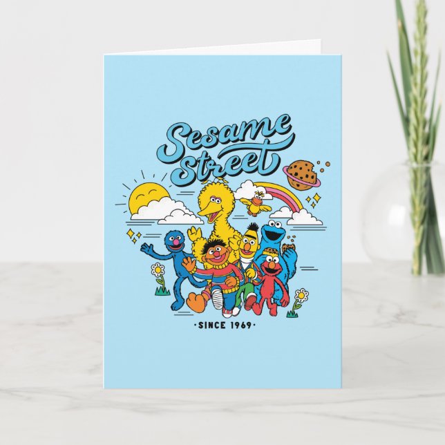 Cartes Pour Fêtes Annuelles Sesame Street | Amis depuis 1969 (Devant)
