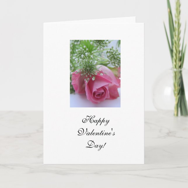 Cartes Pour Fêtes Annuelles S'est levé : Heureuse Sainte-Valentin (Devant)