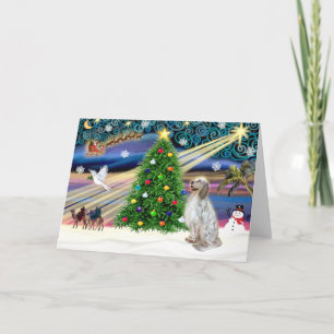 Cartes Pour Fêtes Annuelles Setter anglais magique de Noël