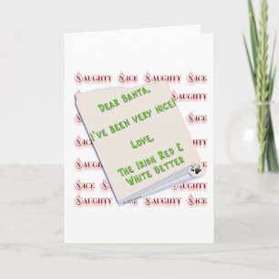 Cartes Pour Fêtes Annuelles Setter irlandais Naughty Nice