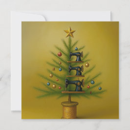 Cartes Pour Fêtes Annuelles Sewing machine Christmas tree Happy Crafty Xmas