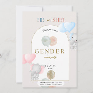 Cartes Pour Fêtes Annuelles sexe révéler la fête, garçon ou fille, éléphant
