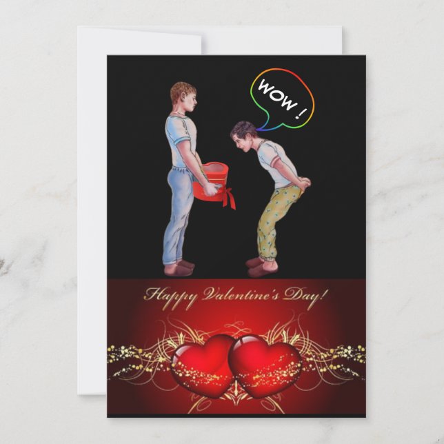 Cartes Pour Fêtes Annuelles Sexy Gay Valentine (Devant)