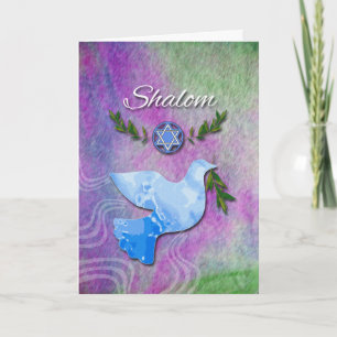 Cartes Pour Fêtes Annuelles Shalom pour Rosh Hashanah, colombe de paix