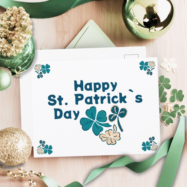 Cartes Pour Fêtes Annuelles Shamrock Clover Irish Joyeux St Patrick`s Day (Créateur téléchargé)