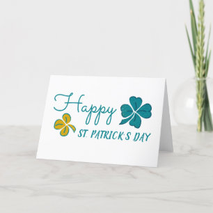Cartes Pour Fêtes Annuelles Shamrock de trèfle à quatre feuilles Joyeux Saint
