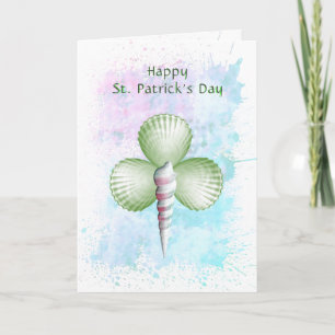 Cartes Pour Fêtes Annuelles Shamrock Seashells St. Patrick's Day Card