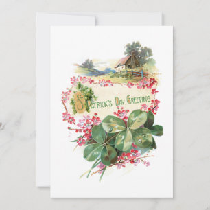 Cartes Pour Fêtes Annuelles Shamrock vintages St. Patrick's Day Greys
