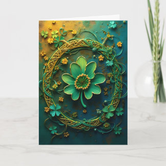 Cartes Pour Fêtes Annuelles Shamrocks autour d'une couronne St. Patrick's Day