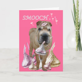 CARTES POUR FÊTES ANNUELLES SHAR-PEI DONNE DES BAISERS ET SE BÉCOTE