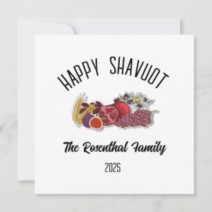 Cartes Pour Fêtes Annuelles Shavuot Juive Fête Nom de famille personnalisé
