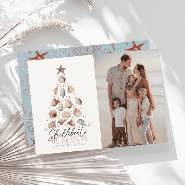 Cartes Pour Fêtes Annuelles Shellebré Coquillage de Noël Arbre photo (Créateur téléchargé)