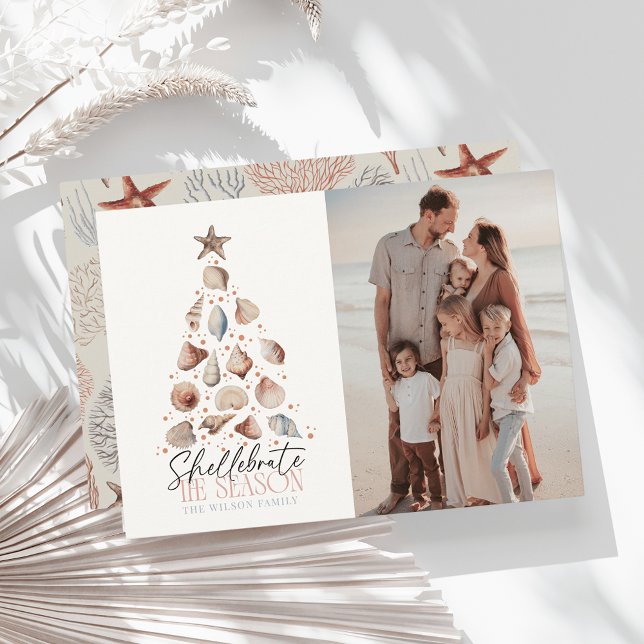 Cartes Pour Fêtes Annuelles Shellebré Coquillage de Noël Arbre photo (Créateur téléchargé)