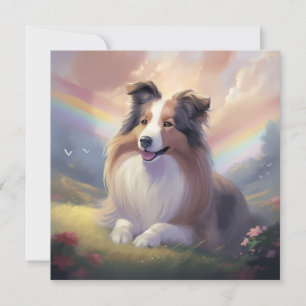 Cartes Pour Fêtes Annuelles Sheltie Dog Memorial Rainbow Bridge Personnalisé
