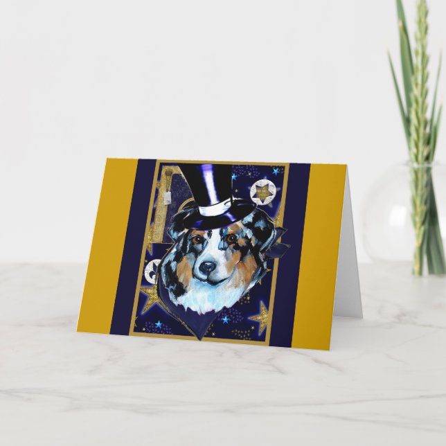 CARTES POUR FÊTES ANNUELLES SHÉPHERRE AUSTRALIEN (Devant)