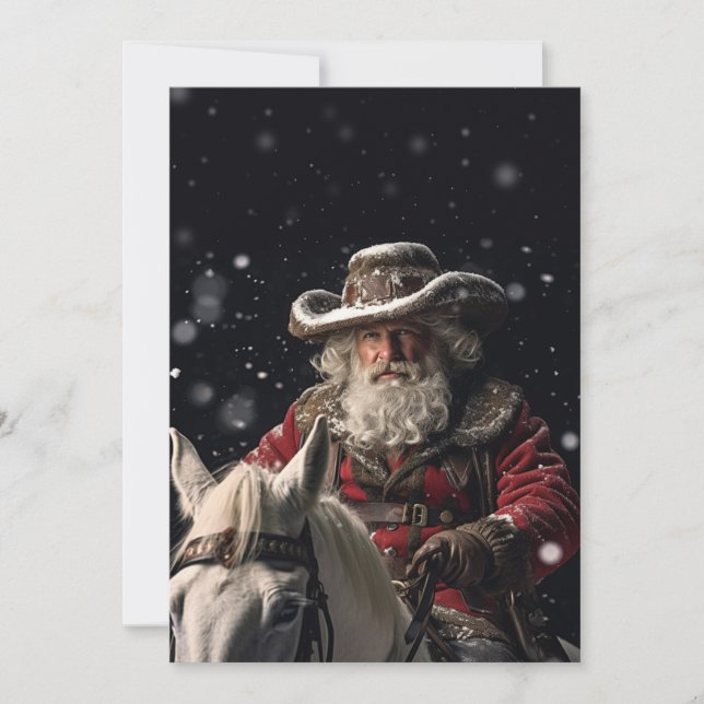Cartes Pour Fêtes Annuelles Sheriff Santa Claus (Devant)