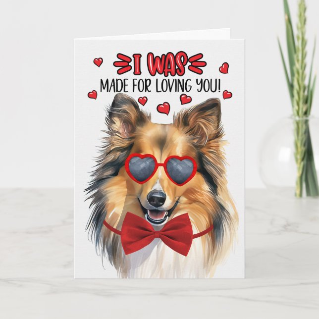 Cartes Pour Fêtes Annuelles Shetland Sheepdog Chien qui t'aime Valentine (Devant)