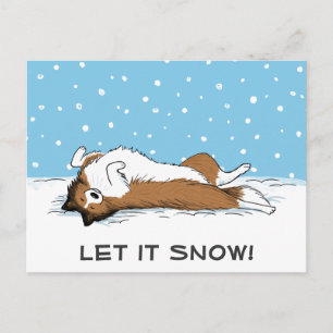 Cartes Pour Fêtes Annuelles Shetland Sheepdog Let it Snow Shelter Chien vacanc