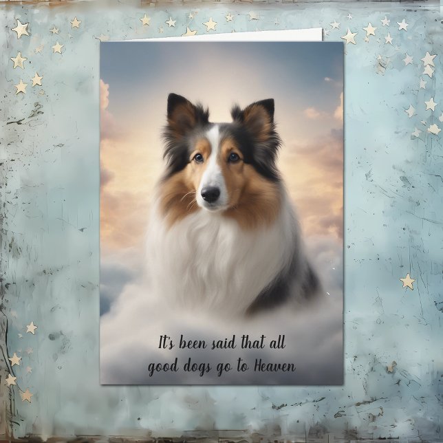 Cartes Pour Fêtes Annuelles Shetland Sheepdog Loss Heaven Sympathy Card (Créateur téléchargé)