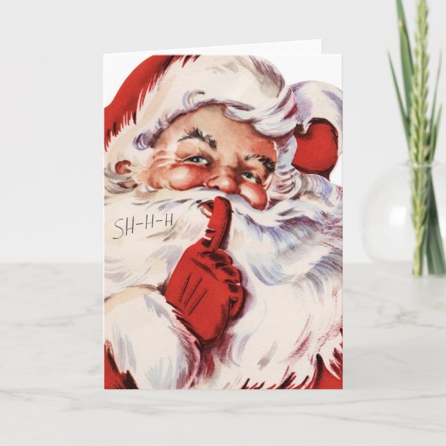 Cartes Pour Fêtes Annuelles Shhh de Santa Say (Devant)